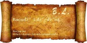 Bacsó Lóránt névjegykártya