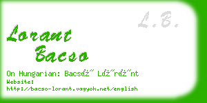 lorant bacso business card