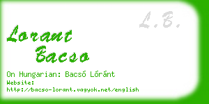 lorant bacso business card